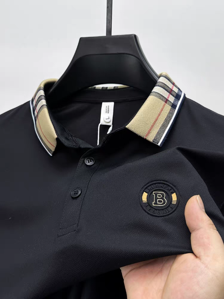 Elegant Plaid Emblem  Polo Oversized T-Shirt