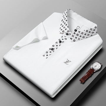 Emblem Placket  Polo Oversized T-Shirt