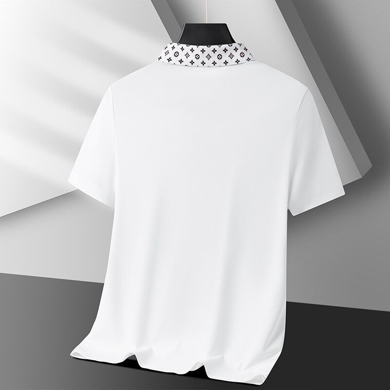 Emblem Placket  Polo Oversized T-Shirt
