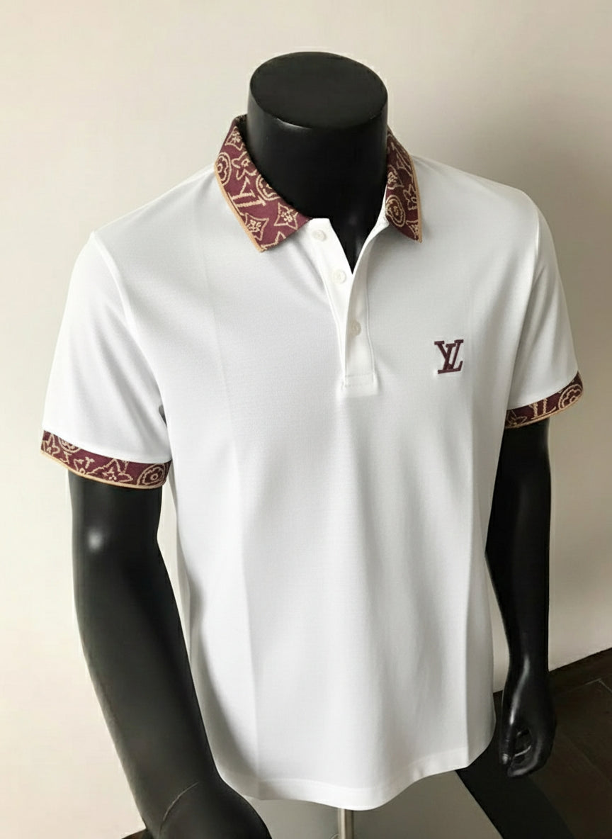Ornate Trim Polo Oversized T-Shirt
