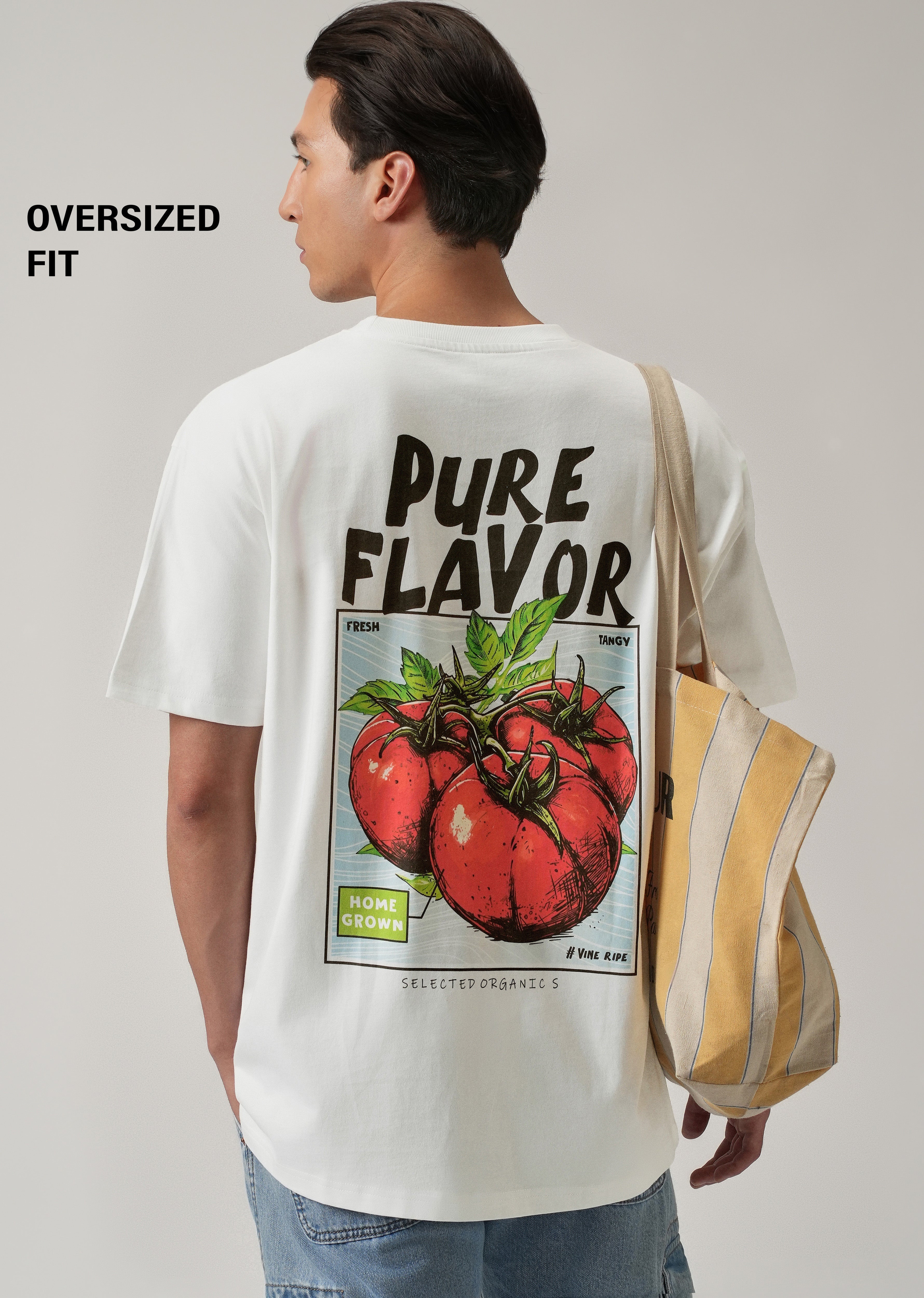 White Back Print Oversized T-shirt