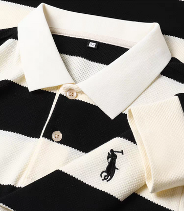 Dominion Stripe Polo Full Sleeve Oversized T-Shirt