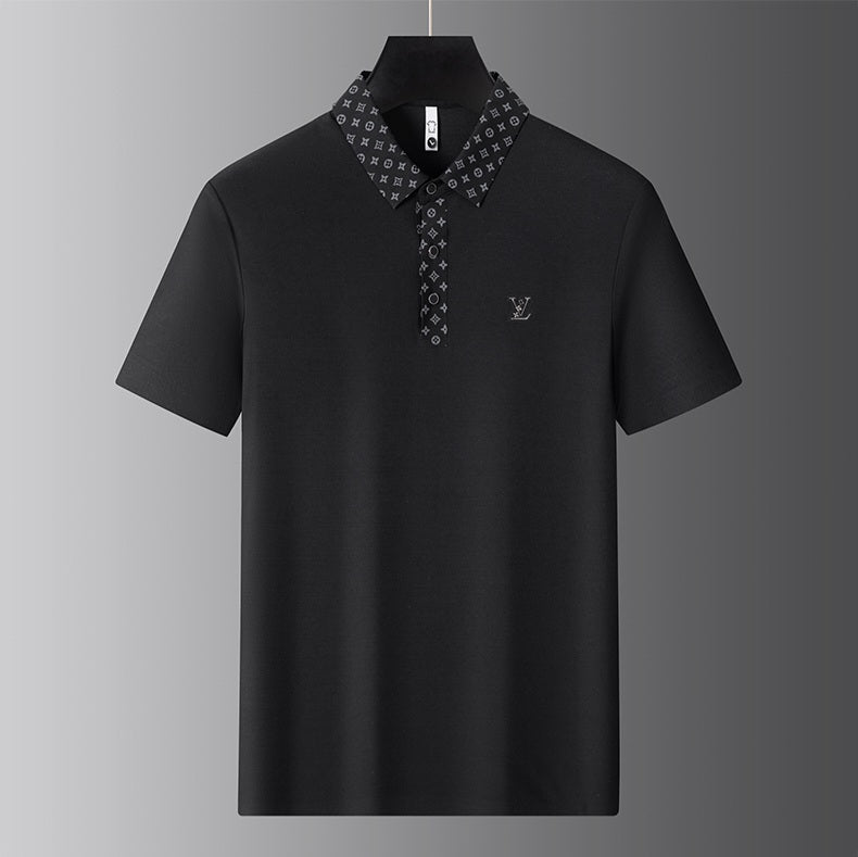 Veritas Emblem Placket Polo Oversized T-Shirt