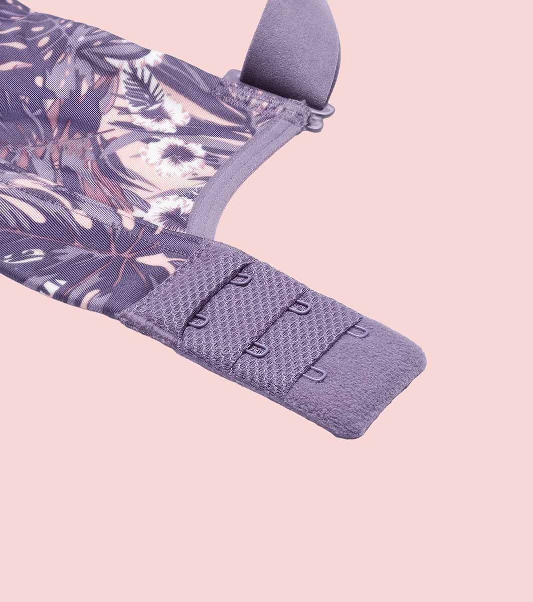 Enamor Innovations Fab-fresh Breathable cup, Women's High Impact Sports Bra - Convertible, Padded, Wirefree, Full Coverage - SB18 (Lilac Run)
