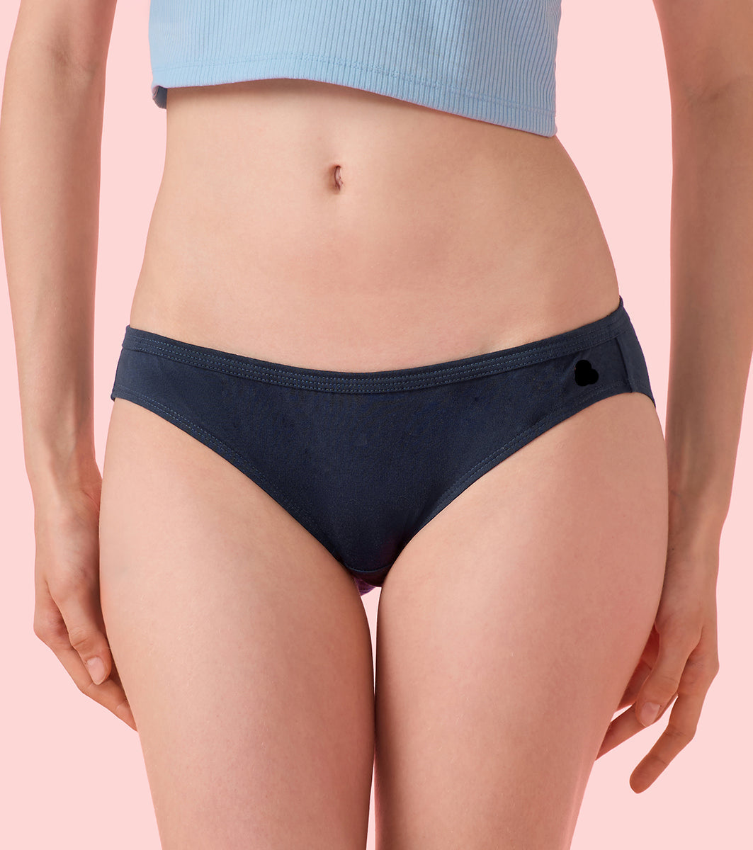 Enamor CB03 Chic Cotton, All Day Comfort, Low Waist Bikini Panty for Women - Naturally Breathable, Antimicrobial with Stain release, Inner Elastic, Regular Coverage - Pack of 5 (Multicolorsolid)