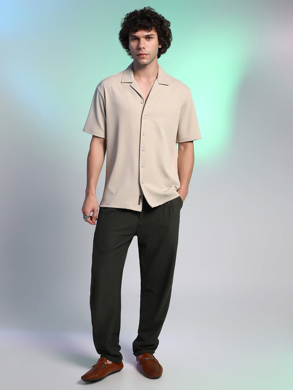 Rope-Ribbed Shirt Oversized